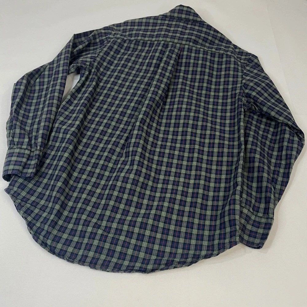 Ralph Lauren Plaid Button Down Shirt Long Sleeve Green Blue Casual Size‎ M 10/12